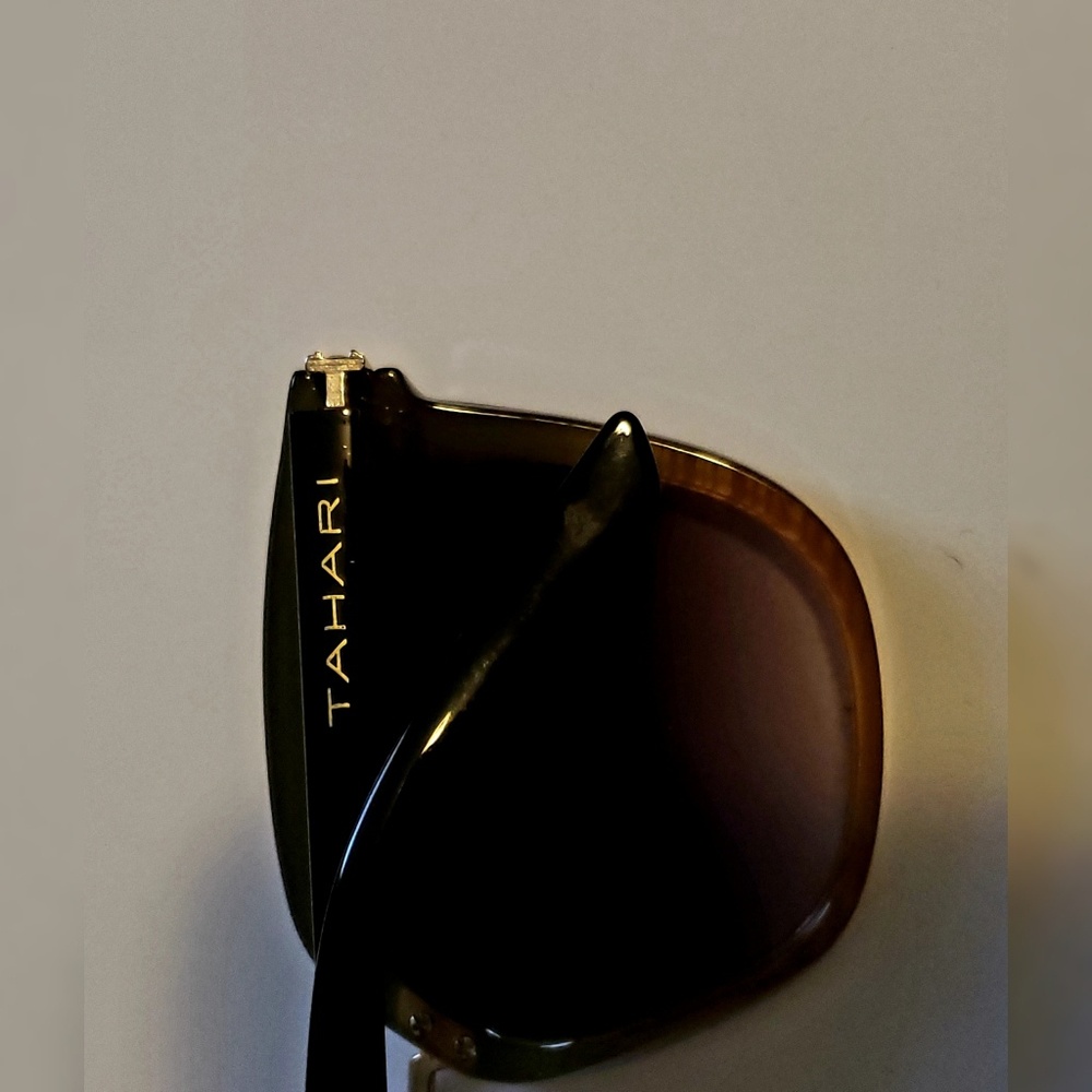 Tahari sunglasses, brown and green frames